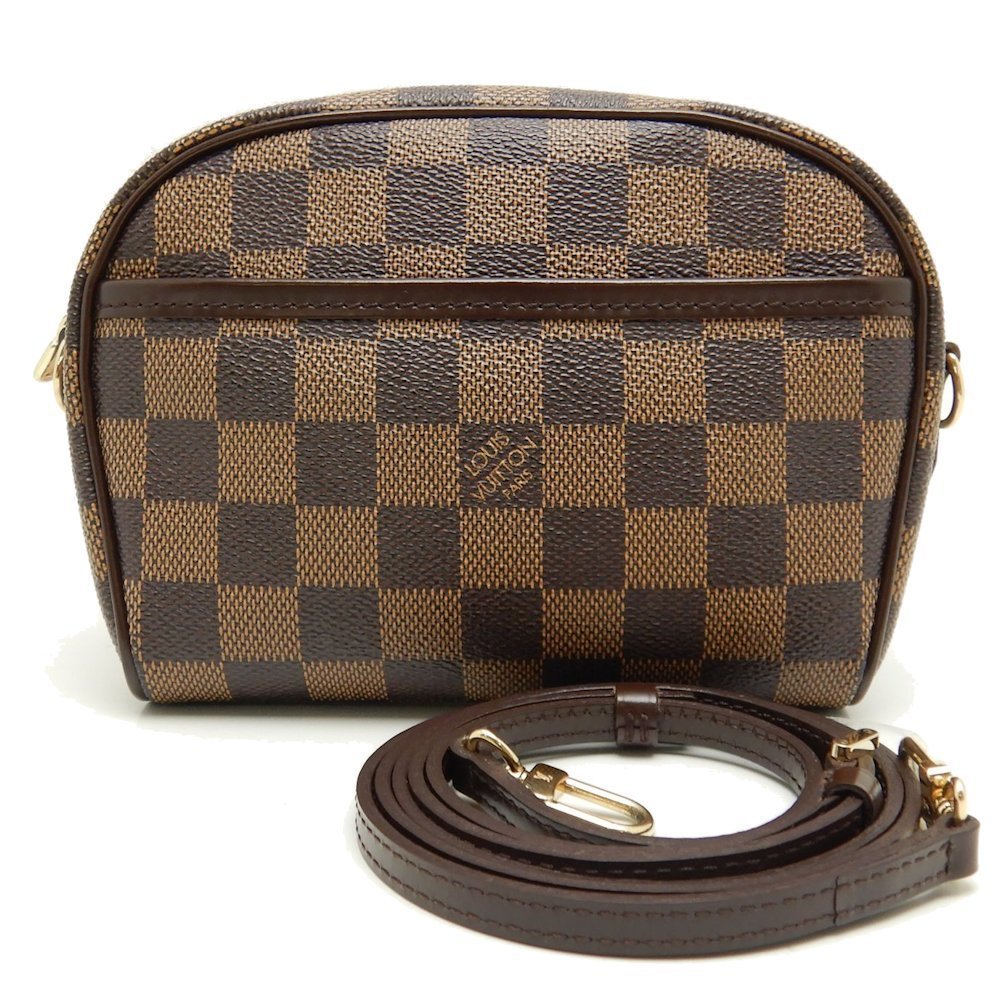 Louis Vuitton Damier Pochette Ipanema Ebene Diagonal Shoulder 2WAY Brown